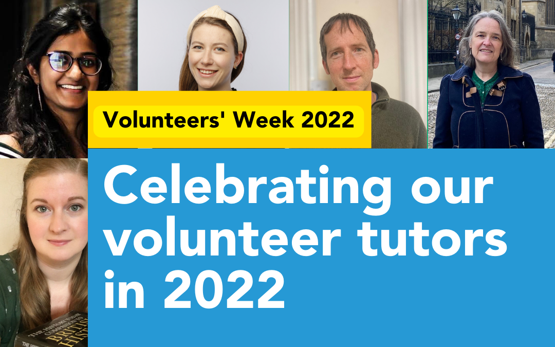 Celebrating our volunteer tutors in 2022 on Volunteers’ Week