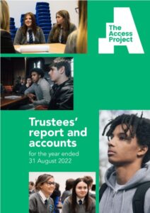 The Access Project accounts 2021-22 front cover